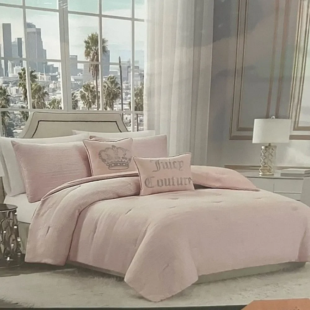 Juicy Couture Home Rose' Collection Sequin Jacquard Designer Bed Set